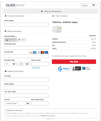 TitanFlow Secured Checkout Form